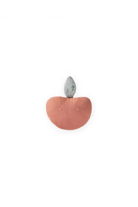 Muslin Apple Rattle Toy, Dark Pink Muslin Apple Rattle Toy, Dark Pink