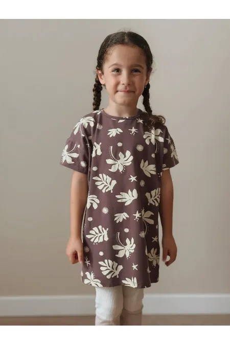 Tunic T-Shirt 4-12 Years Old Plum