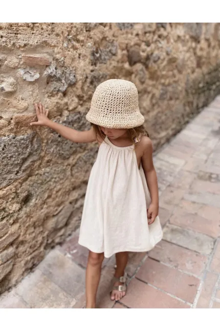 Robe à bretelles beige 1-7 ans