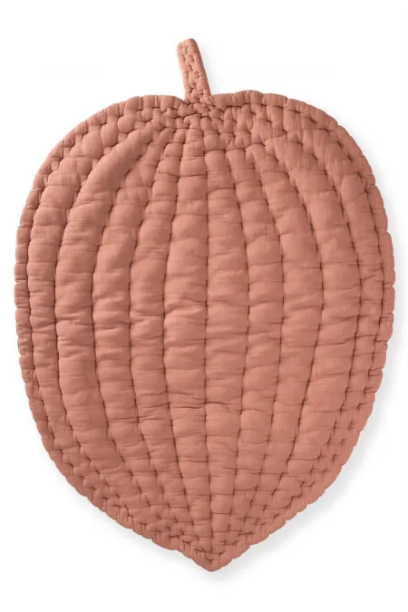 Tapis d'éveil bébé en mousseline à feuilles (lavé) Café