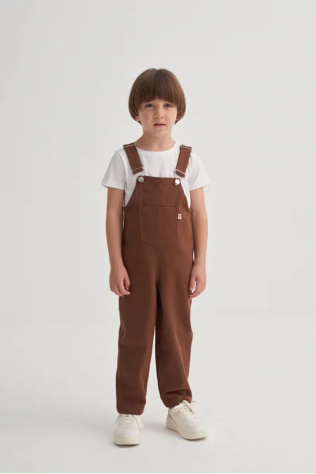 Gabardin Salopet 2-7 Yaş Kahve