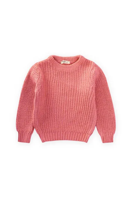 Bisiklet Yaka Selanik Triko Kazak 2-8 Yaş Somon