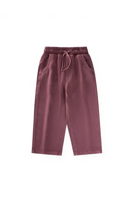 Loose-fitting Girls' Trousers, Ages 2-12, Plum
