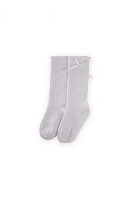 Çocuk Diz Altı Kız Çorap 2-10 Yaş Beyaz