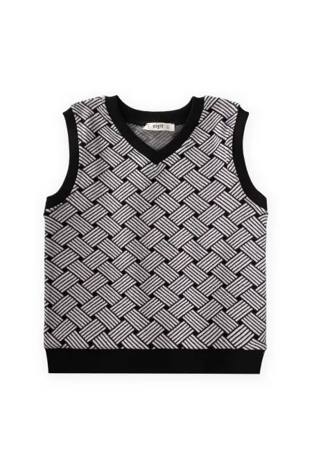 Desenli Süveter 2-7 Yaş Siyah