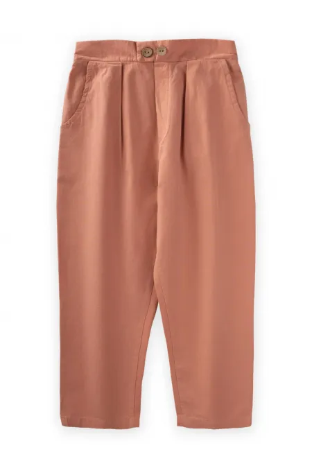 Pileli Boyfriend Pantolon 2-8 Yaş Somon