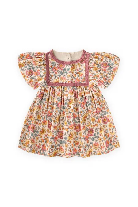 Muslin Patterned Dress, Ages 1-10, Ecru