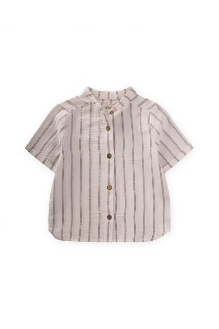Chemise en mousseline noire à double rayures, 2-10 ans