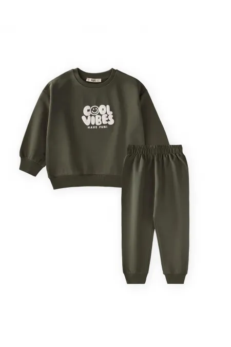Ensemble imprimé Cool Vibes, 2-7 ans, vert kaki