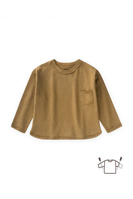 T-shirt saisonnier à manches longues pour enfants de 1 à 7 ans (olive)