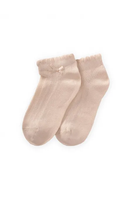 Kabartma Fiyoklu Çocuk Patik Çorap 5-12 Yaş Kum