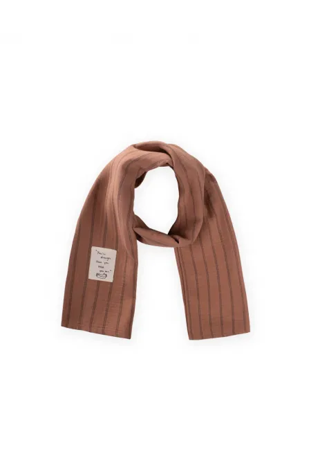 Children's Scarf 25X140 Cm Brown Double Striped