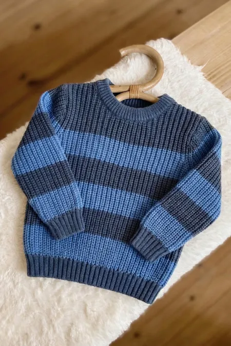 Pull rayé Thessaloniki, 2-8 ans, bleu indigo