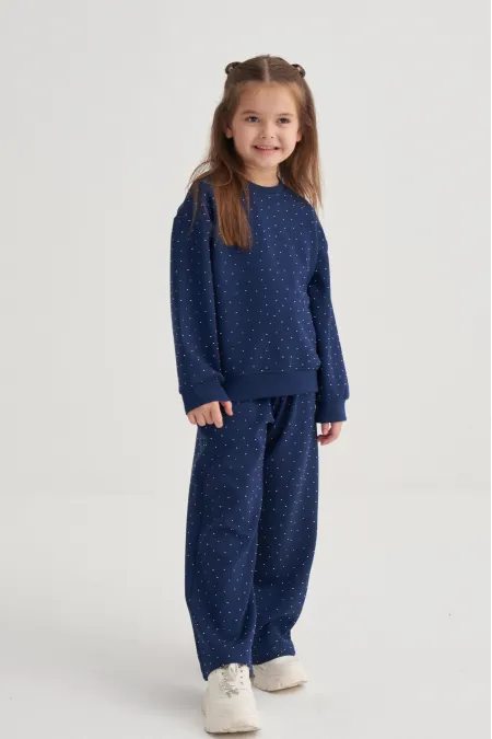 Komple Taşlı Modal Takım 3-8 Yaş Lacivert