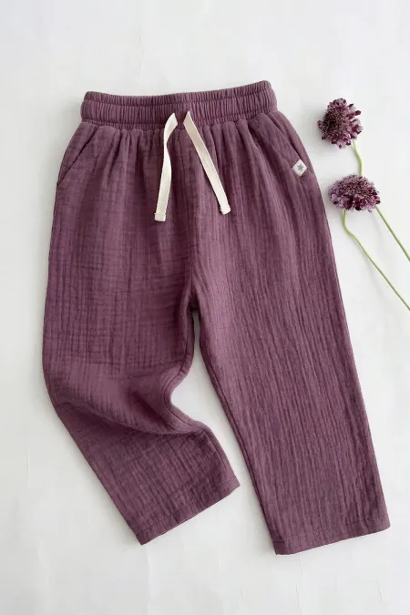 Müslin Pantolon 1-10 Yaş Mürdüm