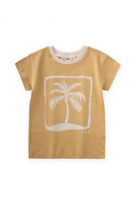 T-shirt imprimé palmiers, robes d'été pour enfants de 2 à 8 ans
