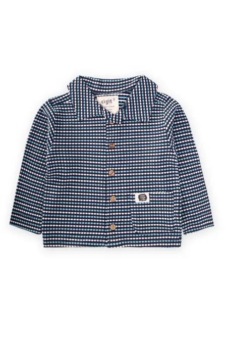 Jakarlı Mevsimlik Hırka 1-6 Yaş Lacivert