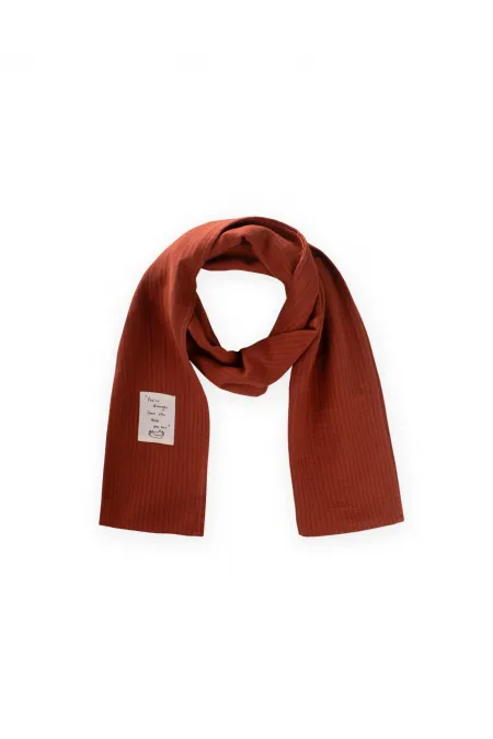 Children's Scarf 25X140 Cm Rust Thin Striped