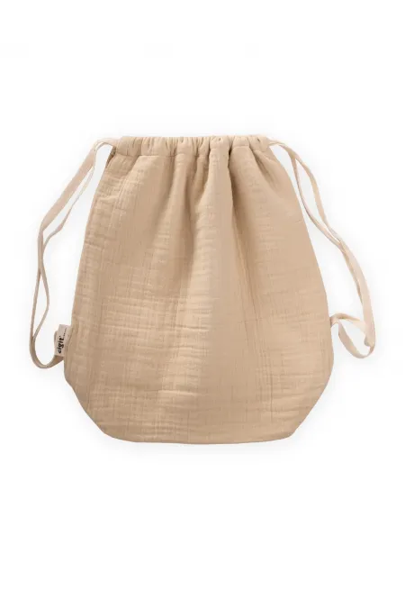 Sac à dos enfant en mousseline 28 x 30 cm, couleur sable