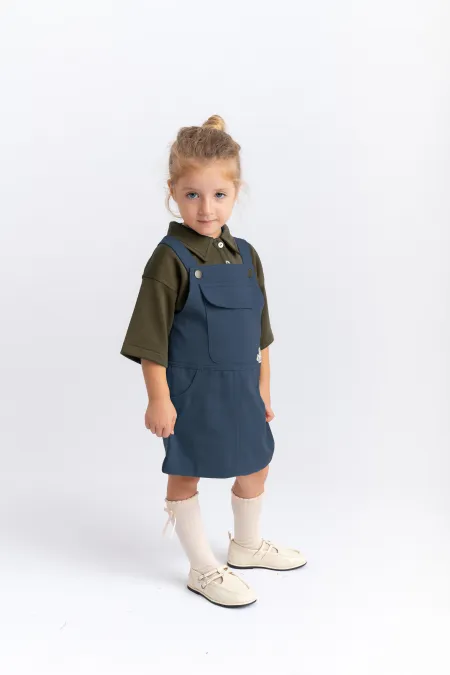 Gabardin Jile 2-7 Yaş İndigo Mavi