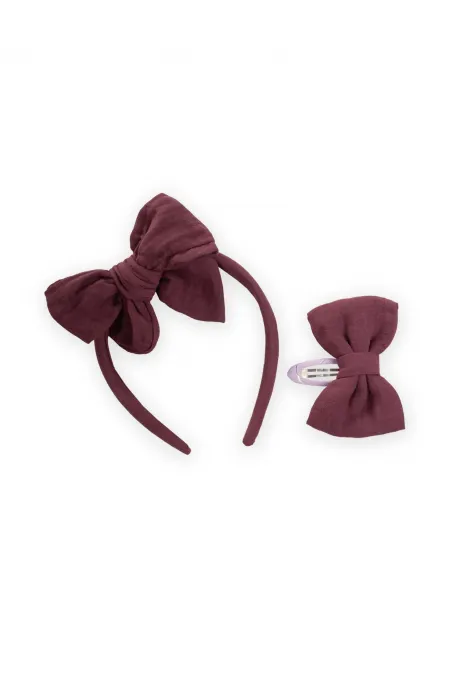 Ensemble de barrettes à cheveux couronne prune