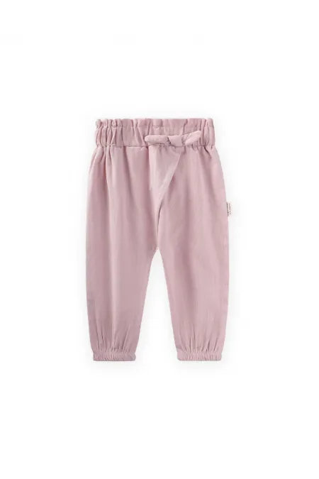 Pantalon shalwar pour bébé 0-3 ans rose poudré