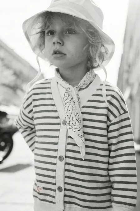 Striped Cardigan 2-10 Years Olive