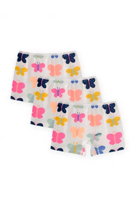 Üçlü Biyeli Kız Boxser 2-9 Yaş Kelebek Desen