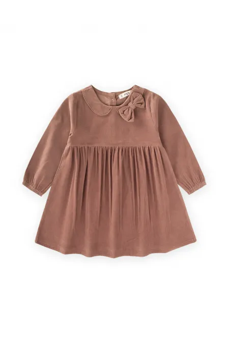 Robe en velours marron clair, 1-8 ans
