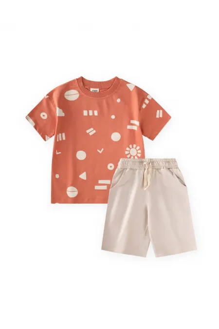 Patterned Capri T-Shirt Set, Ages 2-12, Orange
