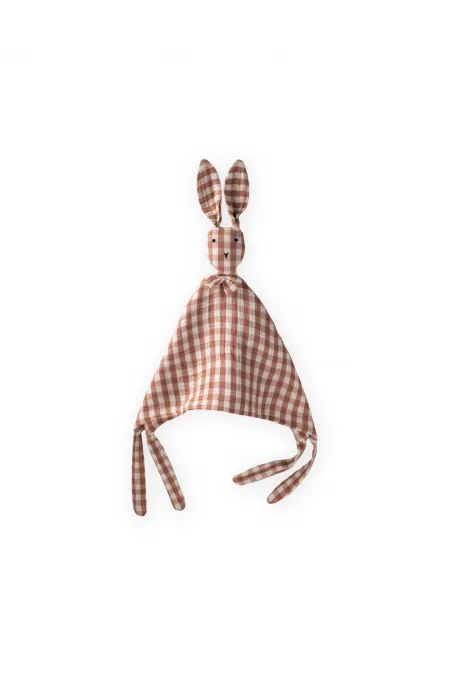 Tavşan Müslin Uyku Arkadaşı (Yıkanmıştır) 40X40 cm Kahve Ekose