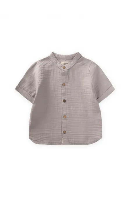 Chemise en mousseline grise pour enfant de 2 à 10 ans