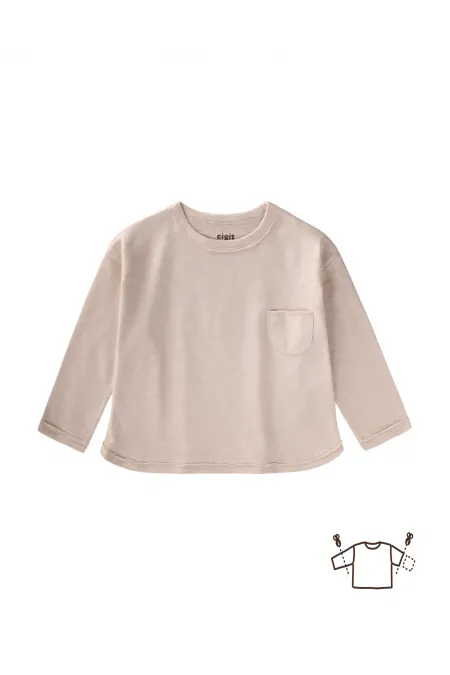 T-shirt saisonnier à manches longues, 1-7 ans, écru