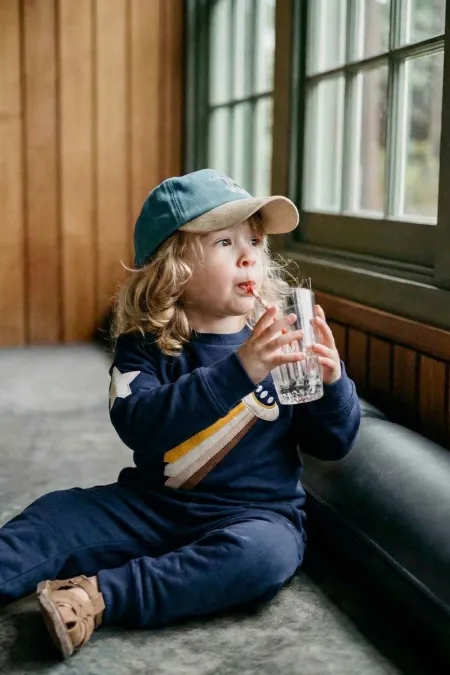 Ensemble pyjama à motifs d'engins spatiaux, 2-8 ans, bleu marine