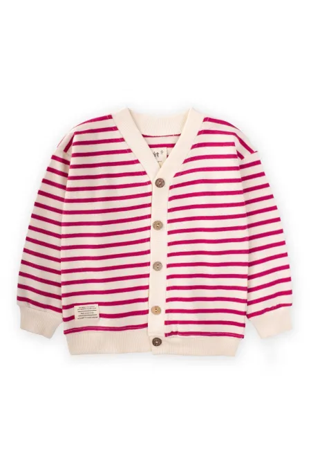 Gilet rayé fuchsia pour enfants de 2 à 10 ans