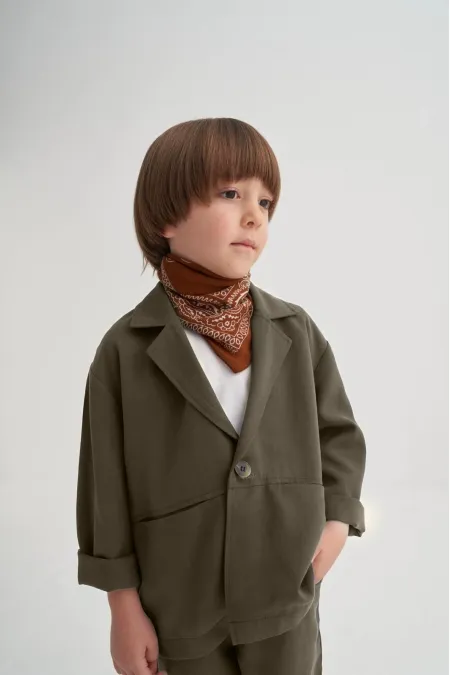 Ceketli Tencel Takım 2-7 Yaş Haki Yeşil