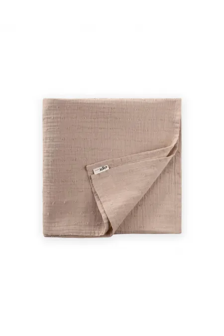 Naturel Puantiyeli Müslin Battaniye 90X100 Cm Vizon