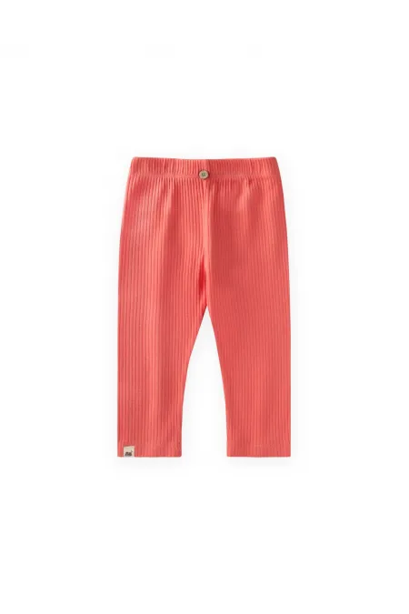 Leggings côtelés 0-5 ans corail Leggings côtelés 0-5 ans corail