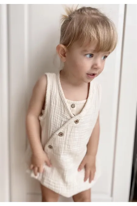 Body à col cache-cœur 0-3 ans couleur crème