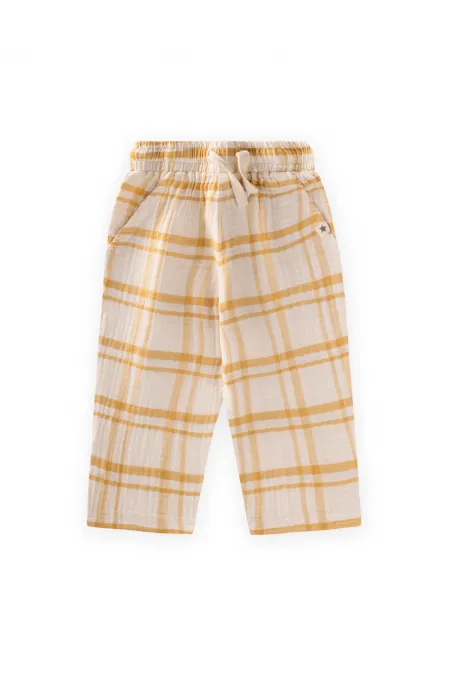 Muslin Trousers for Ages 1-10 Mustard Plaid