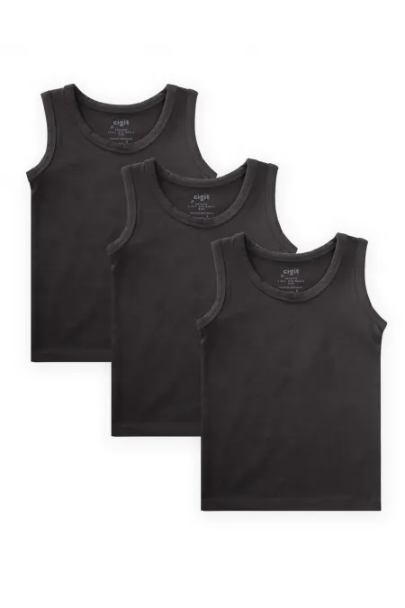 Ensemble débardeur à triple bretelle large, noir, 2-9 ans