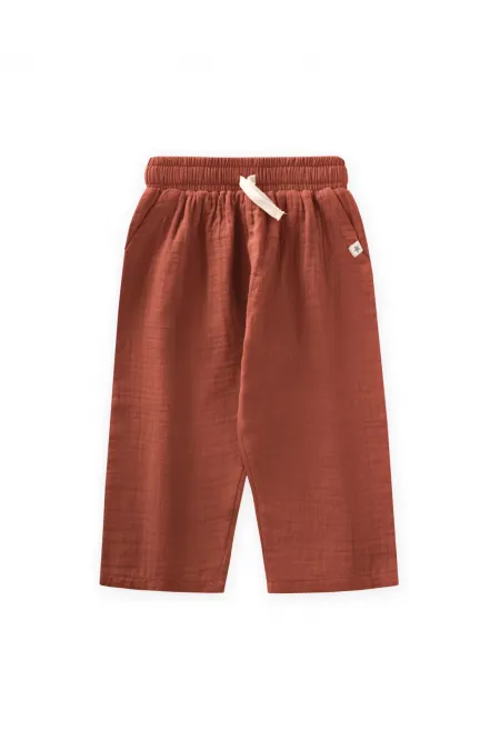 Pantalon en mousseline pour enfants de 1 à 10 ans (rouille)