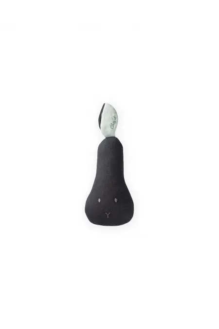 Muslin Rattle Pear Toy Anthracite Muslin Rattle Pear Toy Anthracite