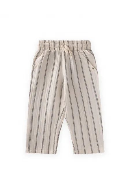Pantalon en mousseline, 1 à 10 ans, à double rayure