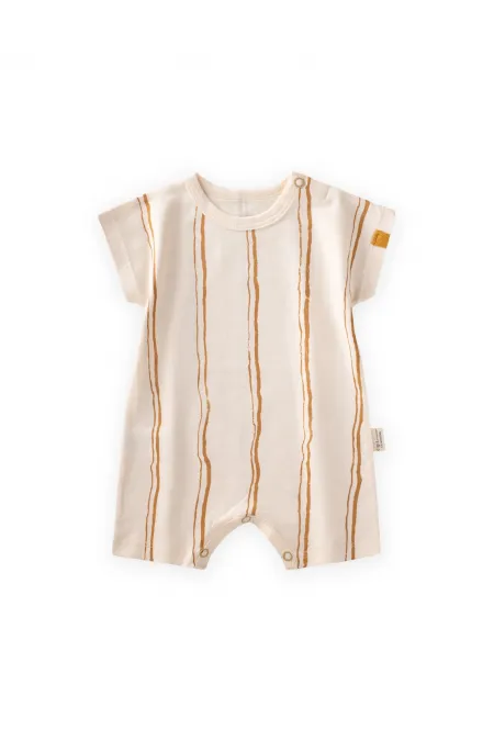 Barboteuse rayée jaune moutarde 0-3 ans