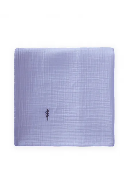 Nakışlı Müslin Battaniye 90X100 Cm K Mavi