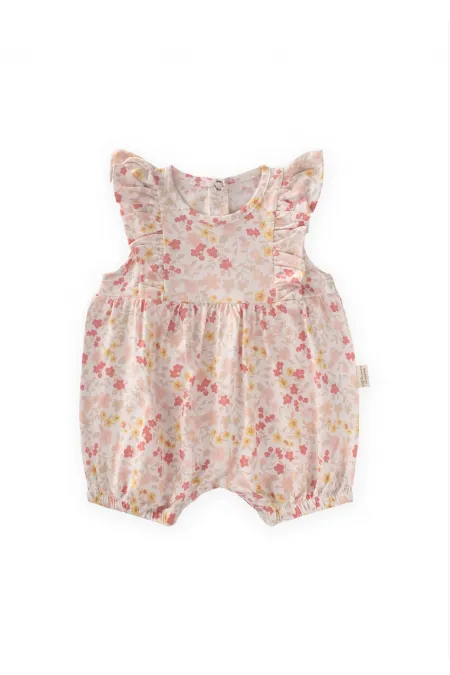 Combinaison short à volants 0-3 ans, motif floral frais