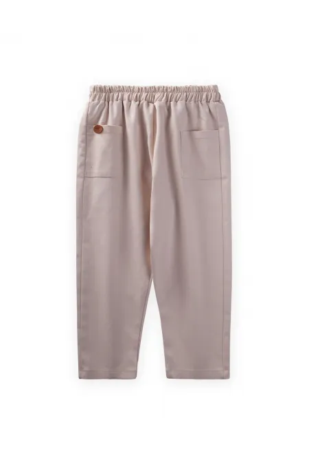 Cep Detaylı Pantolon 8-12 Yaş Toprak