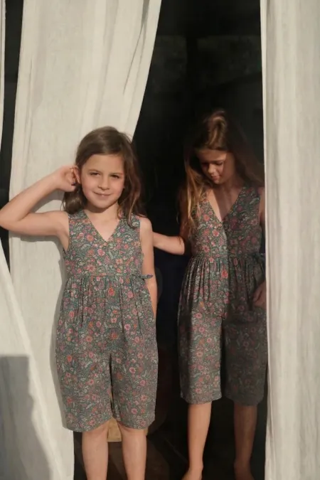 Desenli Viskon Tulum 2-8 Yaş Yeşil