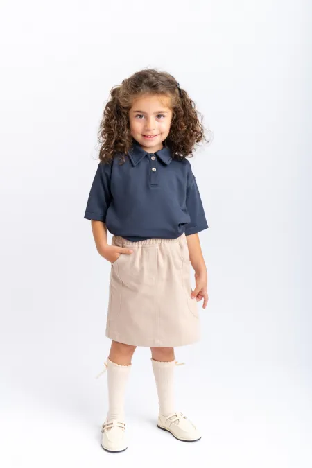 Gabardin Etek 2-7 Yaş Bej